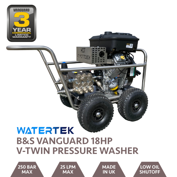 Watertek Vanguard 18HP Mazzoni 25LPM @ 250 Bar Wheelbarrow